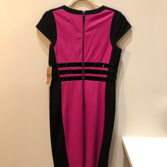 NWT Nue by Shani black and pink colorblock dress 8 - Picture 3 of 3